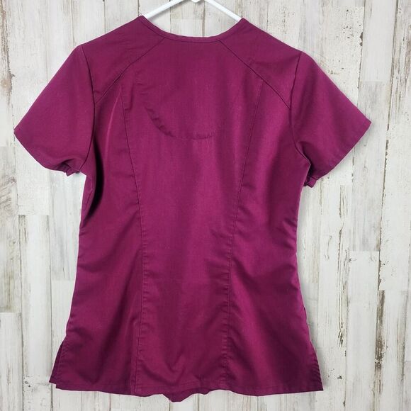 Grey's Anatomy V-Neck Scrub Top Maroon Size Small - Picture 2 of 11